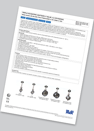 Front page of datasheet for AJ Cryogenic